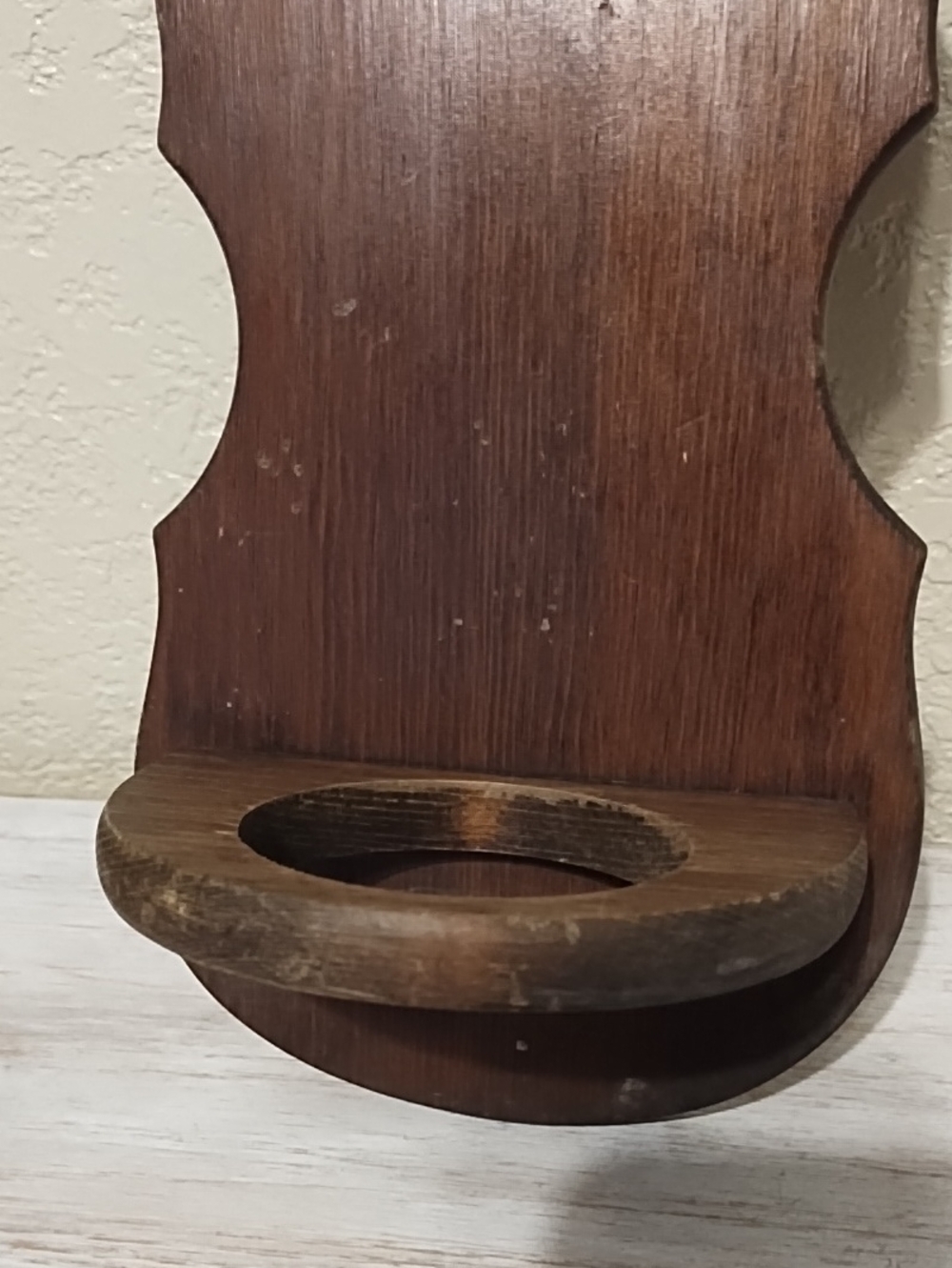 Wooden Violin-Shaped Wall Shelf Holder - Dark Brown - Picture 2 of 16
